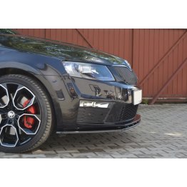 Накладка сплиттер на передний бампер вариант 2 на Skoda Octavia III RS